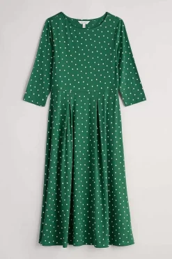 Dresses<Seasalt Cornwall Wild Bouquet 3/4 Sleeve Midi Dress Little Sponge Spot Copse