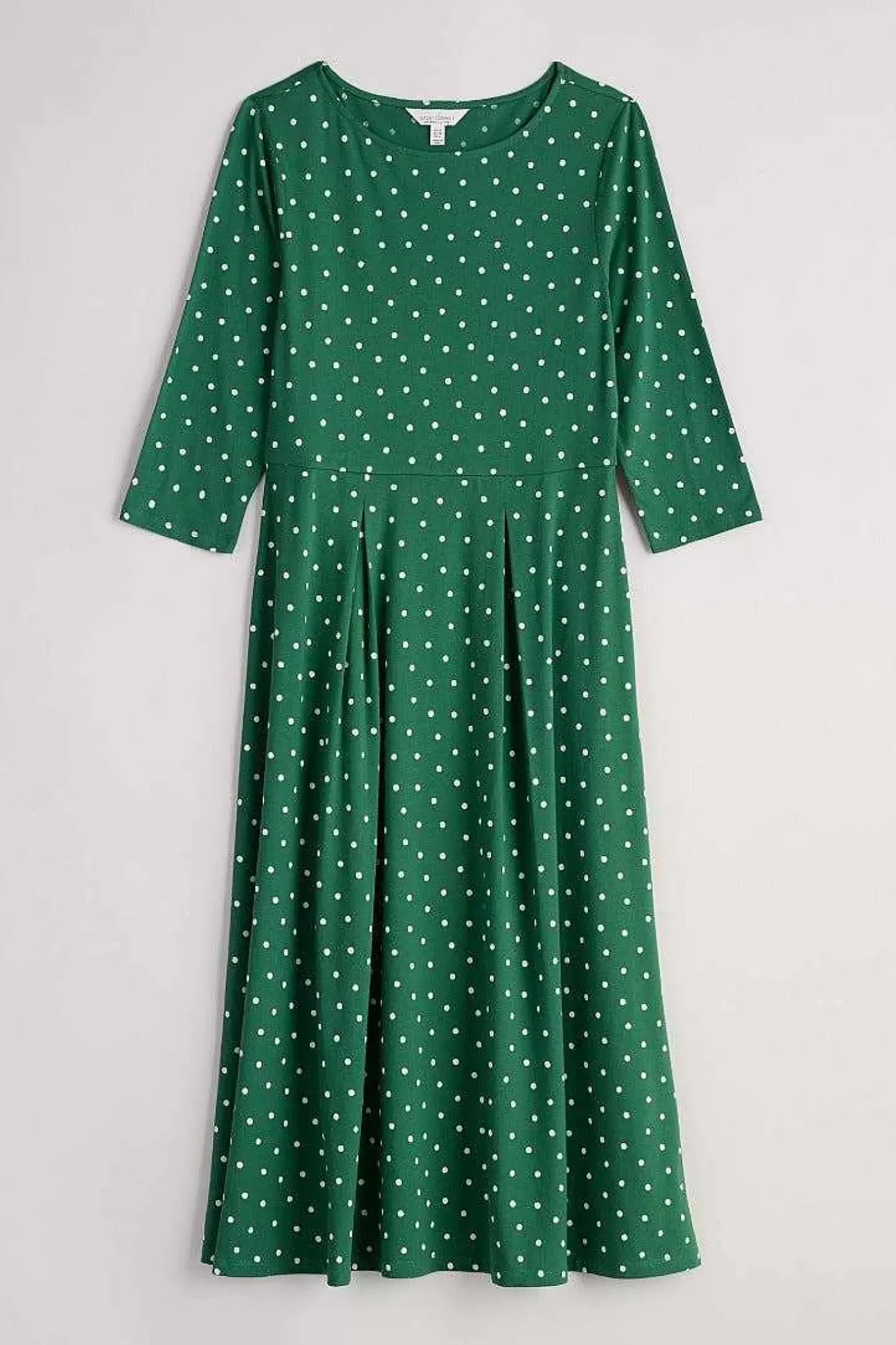 Dresses<Seasalt Cornwall Wild Bouquet 3/4 Sleeve Midi Dress Little Sponge Spot Copse