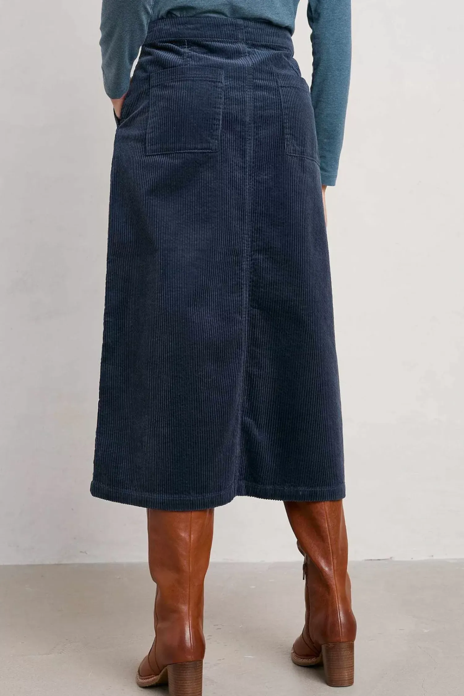 Skirts<Seasalt Cornwall Window Wren Cord Midi Skirt Maritime