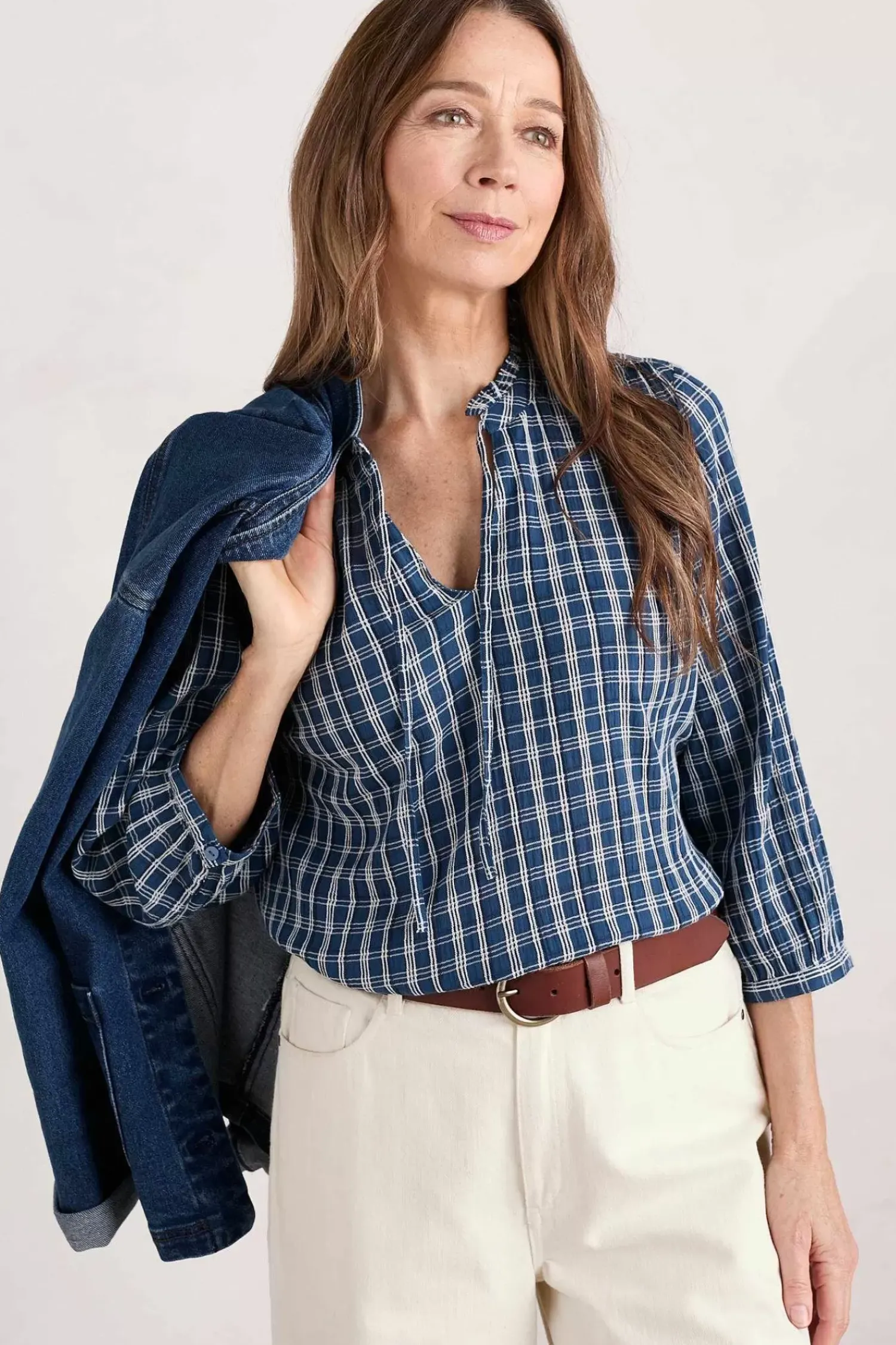 Tops<Seasalt Cornwall Winnard 3/4 Sleeve Top (Gots) Betony Squall