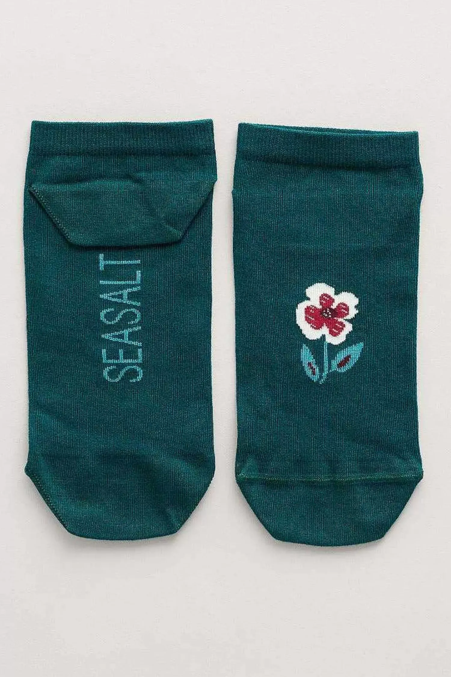 Socks & Tights<Seasalt Cornwall Women's Arty Organic Cotton Trainer Socks Celandine Clear Sky