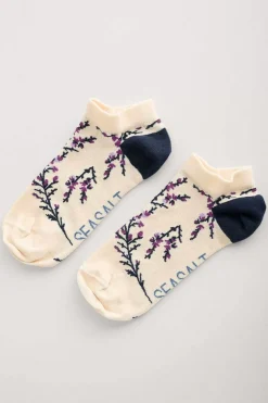 Socks & Tights<Seasalt Cornwall Women's Arty Organic Cotton Trainer Socks Celandine Clear Sky
