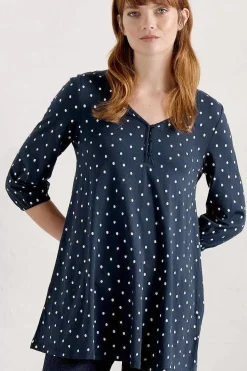 Tunics<Seasalt Cornwall Wren Jersey Tunic Little Sponge Spot Maritime