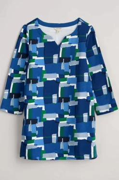 Tunics<Seasalt Cornwall Zora Sweatshirt Tunic Francis Collage Blue Jay